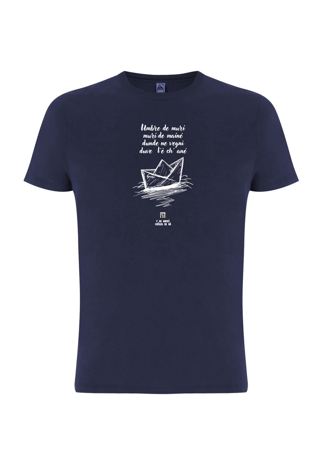 t-shirt CREUZA DE MA' / Fabrizio De André / BIO- linea Canzoni oltre le sbarre