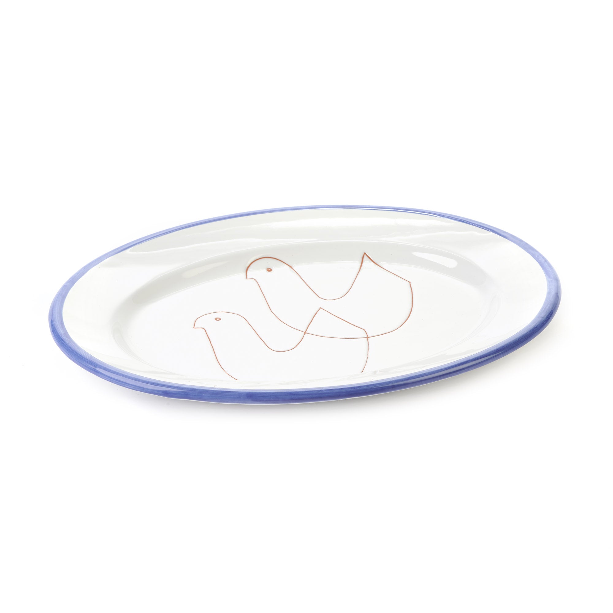 Piatto da portata PAVONCELLE ovale in ceramica - COD. 00003848 – Bottega  Solidale Altromercato Genova